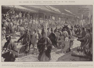 El cólera en Manchuria, propiciando al dios de la enfermedad de Georges Bertin Scott